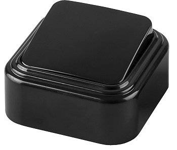 Выключатель STEKKER PSW06-21-20 одноклавишный открытой установки, 250В, 6А, IP20, черный (VA1 6-131-Ч)