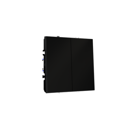 Проходной переключатель встраиваемый Voltum S70 двухклавишный 10А, (черный матовый)