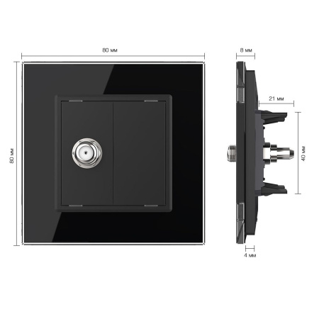 Розетка спутниковая SAT Черная Livolo
