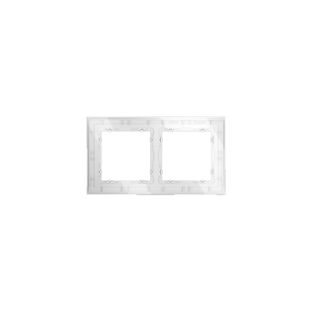 Рамка стеклянная Voltum S70 на 2 поста, (белый, стекло)
