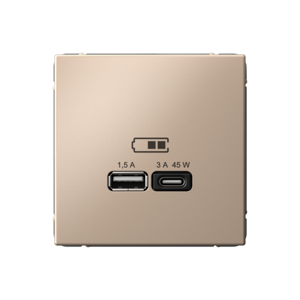 ARTGALLERY USB РОЗЕТКА A + тип-C 45Вт высокоскор.заряд. QC, PD, механизм, ПЕСОЧНЫЙ Systeme Electric
