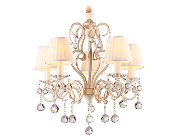Подвесная люстра с абажурами TR4560/5 BG/GD бежевый/золото E14/5 max 40W D590*605 Ambrella Light