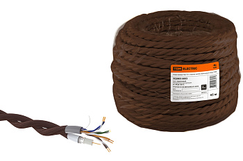 Ретро провод "Эко" TV + Internet витой, коричневый (45м) TDM