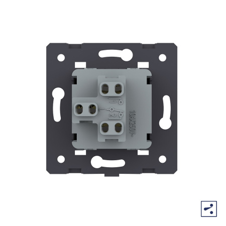 Выключатель однолинейный проходной клавишный (модуль) ЧЕРНЫЙ Livolo