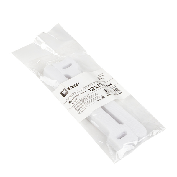 Хомут-липучка 12х135 мм белый (20 шт) PROxima EKF