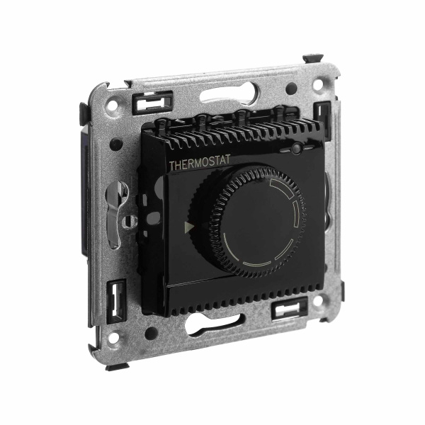 Термостат для теплых полов в стену, "Avanti", "Черный квадрат" DKC Термостат для теплых полов в стену, "Avanti", "Черный квадрат" DKC