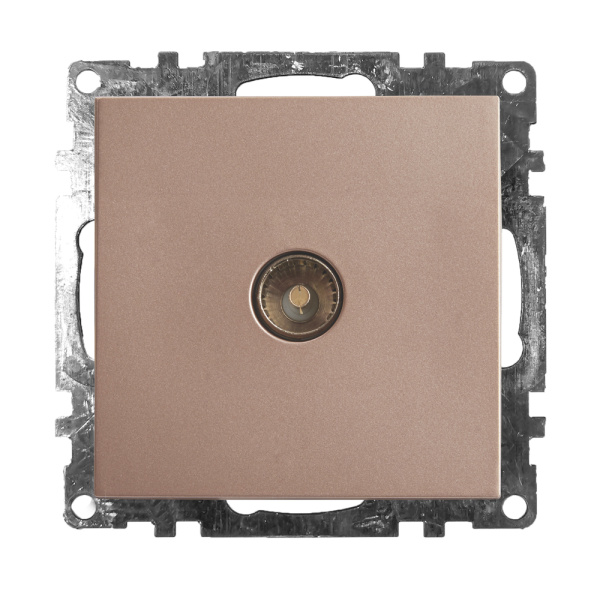 Розетка телевизионная 1-местная (механизм), STEKKER GLS00-7108-02, 75 Ом, 5-862МГц, серия Катрин, шампань Розетка телевизионная 1-местная (механизм), STEKKER GLS00-7108-02, 75 Ом, 5-862МГц, серия Катрин, шампань