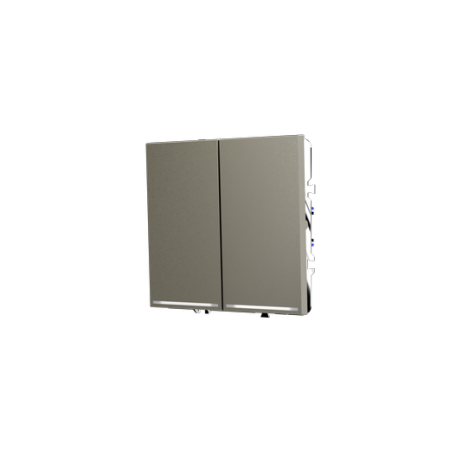 Выключатель встраиваемый Voltum S70 двухклавишный с подсветкой 10А, (шелк)