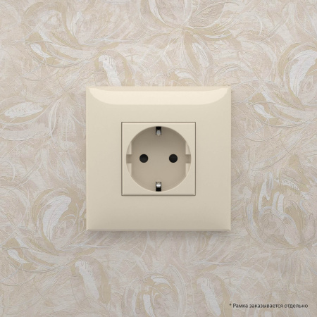 Розетка в стену, 2P+E, с з/ш, "Avanti", "Ванильная дымка" DKC