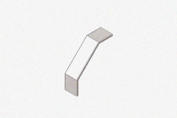 Крышка лотка замкового КЛСЗ 75х65-90 У3 для поворота трассы вниз на 90, окрашенная, S1,5