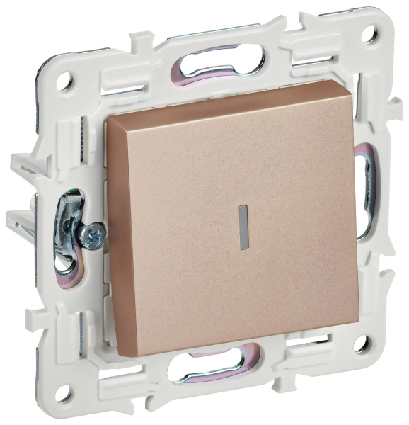 SKANDY Выключатель 1-клавишный с индикацией 10А SK-V07Sa песочный IEK