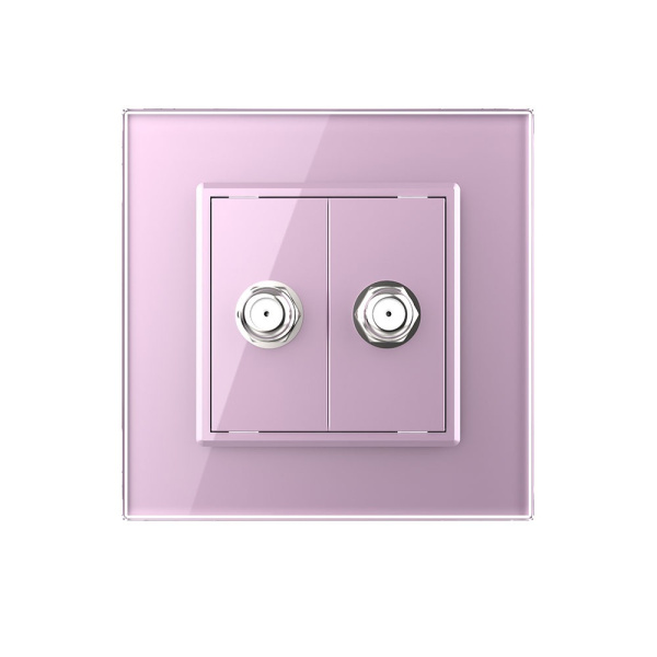 Розетка спутниковая SAT двойная Розовая Livolo Розетка спутниковая SAT двойная Розовая Livolo