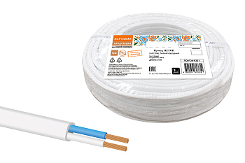 Провод ПУГСП 2х4 (20м), белый Народный