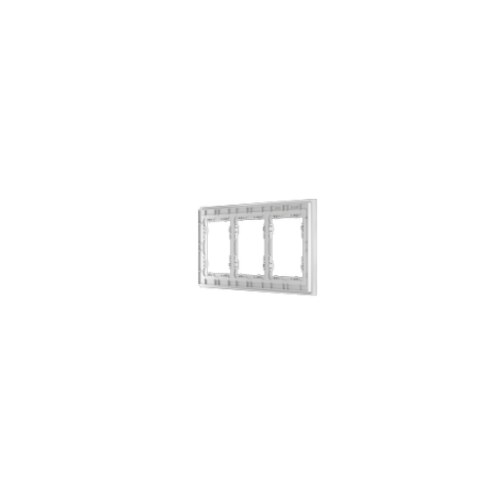 Рамка стеклянная Voltum S70 на 3 поста, (белый, матовый, стекло)
