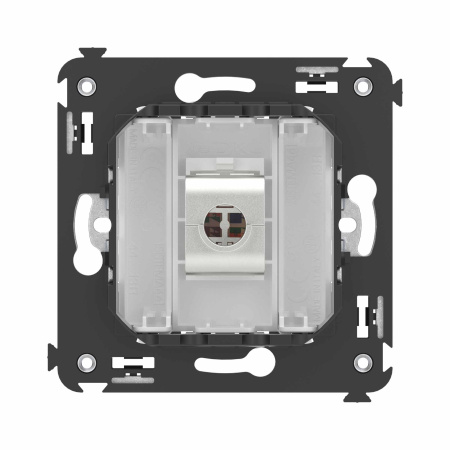 Компьютерная розетка RJ-45 без шторки в стену, кат.6 одинарная экранированная, "Avanti", "Белое облако" DKC