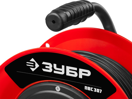 Удлинитель на катушке ПВС 3х0.75 50м 2200Вт, ПВС 307 ЗУБР