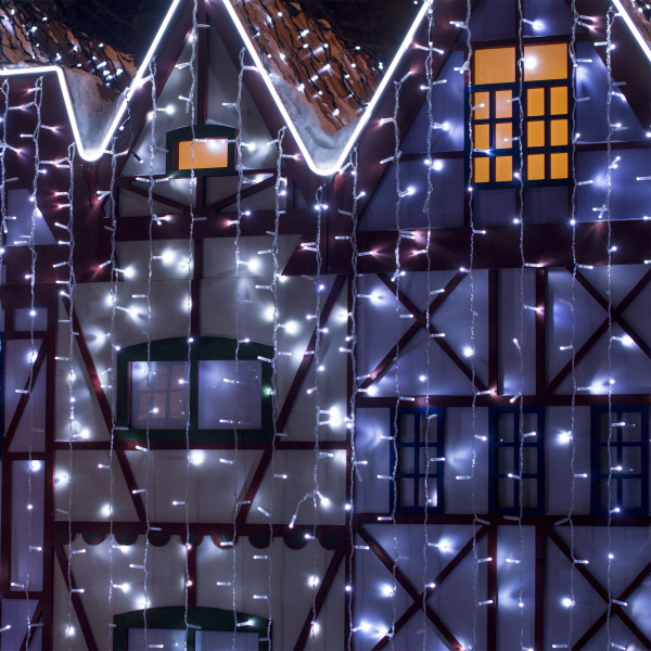 Гирлянда занавес белый 2*3 м IP65 (200-101 белый) Eurosvet