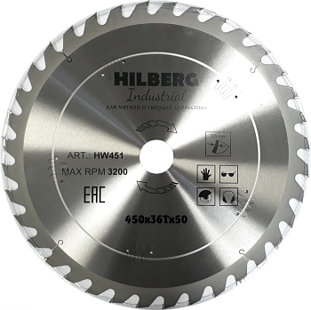 Диск пильный Industrial Дерево 450*50*36Т HW451 Hilberg