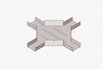 Лоток крестообразный замковый перфорированный КМЗ 150х100 УТ1,5, горячее цинкование S1,5