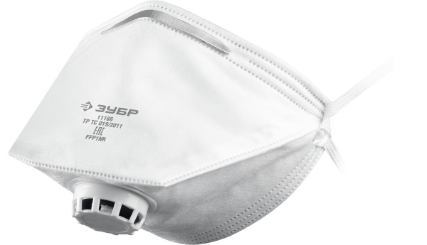Плоская фильтрующая полумаска ПК-80, класс защиты FFP1, с клапаном выдоха ЗУБР