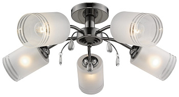 Люстра потолочная Темный хром/Белый E27 5*60Вт 117-127-05 VELANTE
