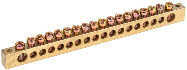 Шина PEN "земля-ноль" 8х12мм 20/2 (20групп/крепеж по краям) IEK