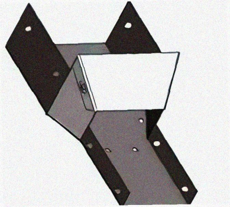 Лоток переходной замковый ЛПЗ 100х65-50х50 УХЛ1, горячее цинкование, S1,5