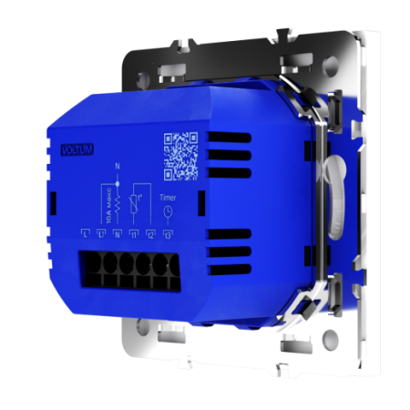 Терморегулятор электронный Voltum S70 с индикацией и датчиком, для теплого пола, (белый глянцевый)