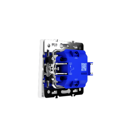 Выключатель с самовозвратом встраиваемый Voltum S70 одноклавишный 10А, (белый глянцевый)