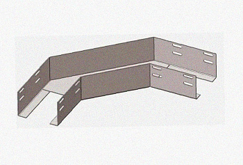 Лоток угловой глухой КГГ 200х65-90 У3 поворот на 90, окрашенный, S1,5