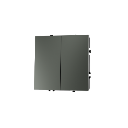 Выключатель встраиваемый Voltum S70 двухклавишный 10А, (титан)