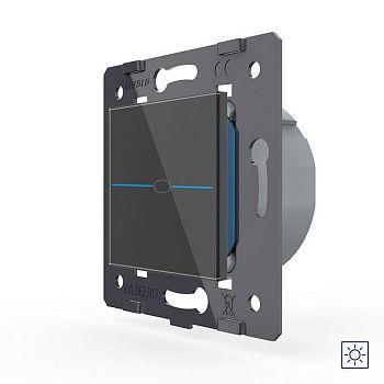Выключатель Quadro 1 клавиша сухой контакт Черный (механизм) Livolo