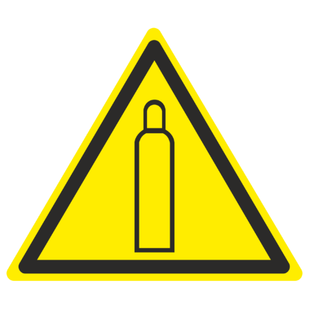 Знак W 19 "Газовый баллон" 150х150х150 мм, пластик ГОСТ Р 12,4,026-2001 EKF