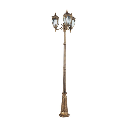 Садово-парковый светильник 60Вт Черный с Золотом IP44 Fleur O414FL-03GB Outdoor Maytoni
