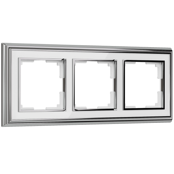 Palacio Рамка на 3 поста (хром/белый) Werkel