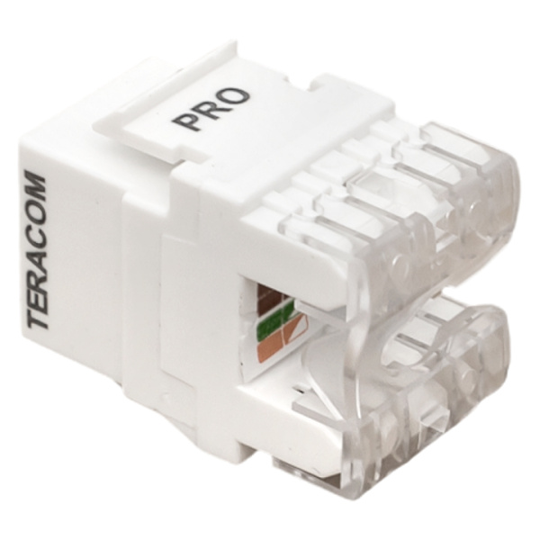 Модуль Keystone TERACOM PRO Cat,6 RJ-45 неэкранированный 110 IDC 180 градусов белый EKF