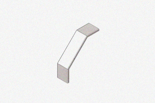 Крышка лотка замкового КЛСЗ 400х200-90 УТ1,5 для поворота трассы вниз на 90, оцинкованный лист, S1,5