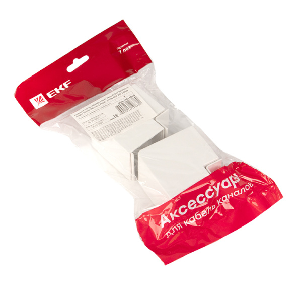 Поворот 90 гр, (40х40) (4 шт) белый EKF-Plast