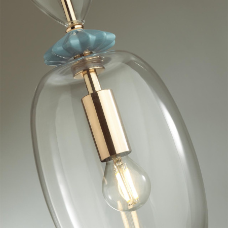 Подвес E14 1*40W BIZET золото/разноцветн./керамика/стекло B ODEON LIGHT