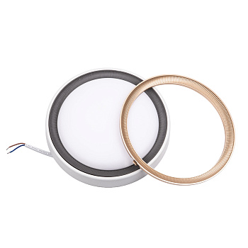 Светильник светодиодный влагозащищенный  24W-6500K-F20 IP65 белый золотистый. графит. ULW-Q281 Volpe