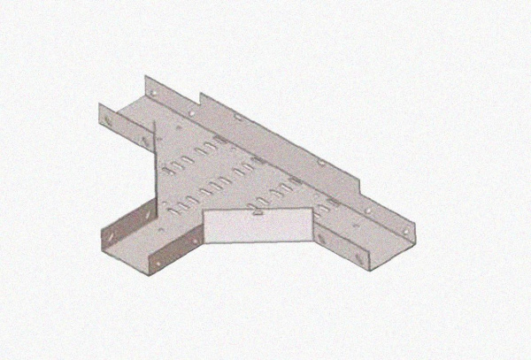 Лоток тройниковый замковый перфорированный ОТЗ 50х50 (Rп300) УХЛ1, радиус поворота трассы 300 мм, горячее цинкование S1,5