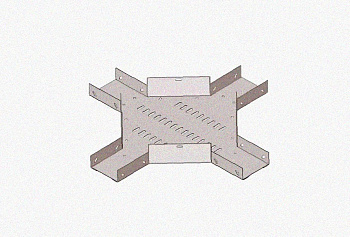 Лоток крестообразный замковый глухой КМЗГ 300х80 УТ1,5, горячее цинкование, S0,8
