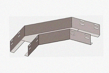 Лоток угловой замковый перфорированный КГЗ 150х65-90 УТ1,5 поворот на 90, горячее цинкование S1,5