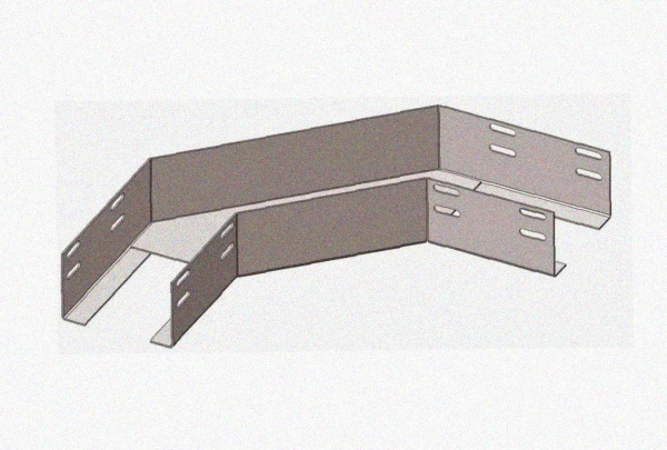 Лоток угловой замковый перфорированный КГЗ 150х65-90 УТ1,5 поворот на 90, горячее цинкование S1,5