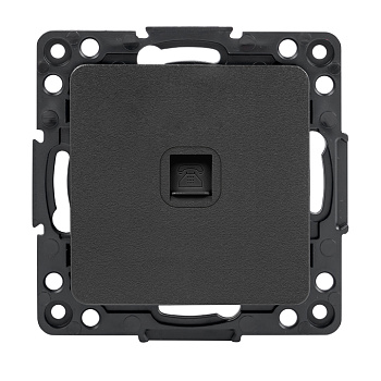 Стокгольм Механизм Розетки Phone 1-местной черный EKF