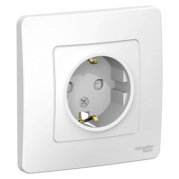 BLANCA Розетка 1 мест.СП с зазем, со шторками 16А белый IP20 Schneider Electric
