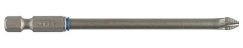 Бита "ЭКСПЕРТ" торсионная кованая, обточенная, хромомолибденовая сталь, тип хвостовика E 1/4", PZ2, 100мм, 1шт ЗУБР