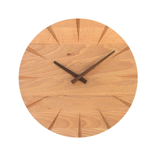 WD200919 Часы настенные, круглые, цвет корпуса коричневый, дерево, Ø30см, источник питания 1 батарейка АА(в комплект не входит)(Китай) APEYRON