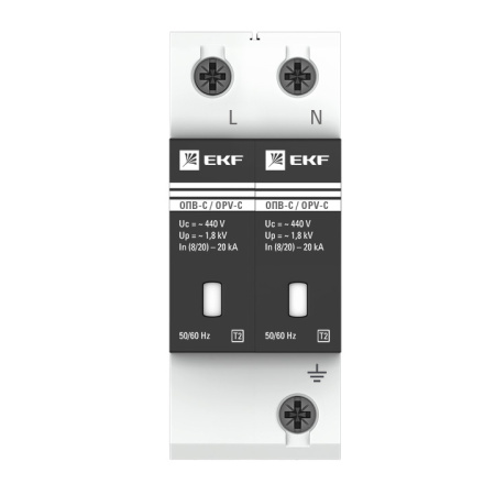 Ограничитель импульсных напряжений ОПВ-C/2P In 20кА 400В с сигн. EKF PROxima 