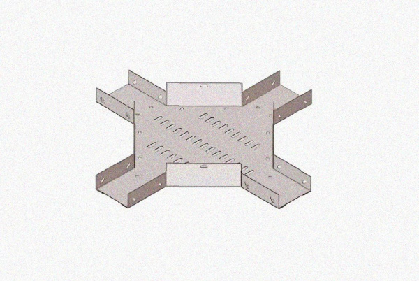 Лоток крестообразный замковый глухой КМЗГ 100х80 УТ1,5, горячее цинкование, S1,0